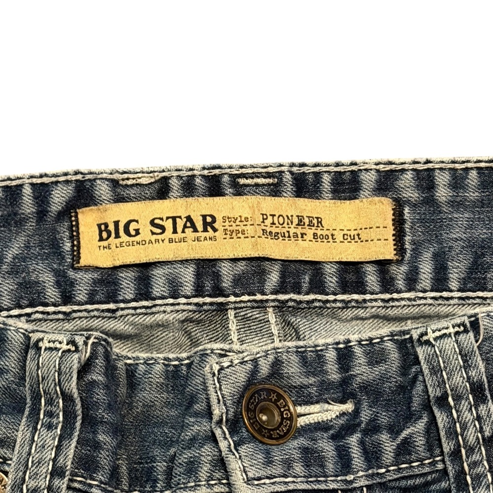 Big Star Pioneer Regular Boot Cut Jeans Mens 36R Medium Wash Buckle DMP10HCRSVY - Picture 3 of 16